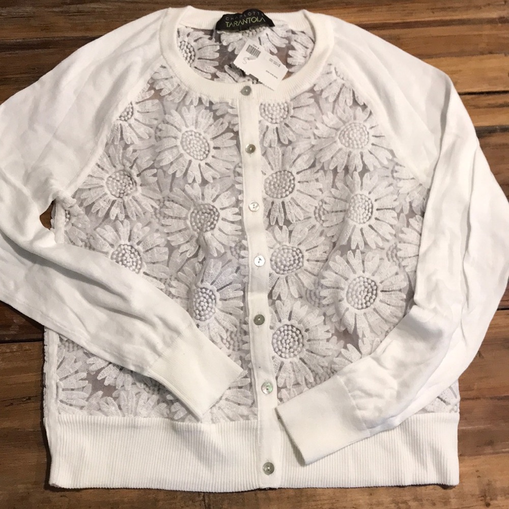 White cardigan with buttons